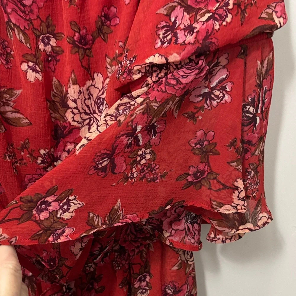 American Eagle Outfitters Red Floral Jumpsuit - Picture 4 of 7